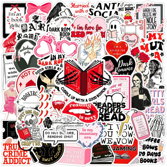50PCS Gothic reader gift reading book dark romance read sticker