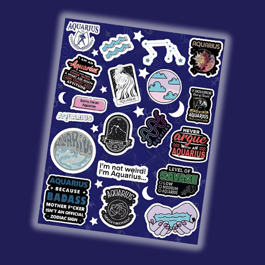 Savage Aquarius Energy Sheet Mini Stickers