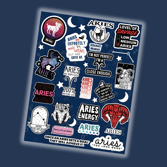 Aries Zodiac Energy Mini Stickers