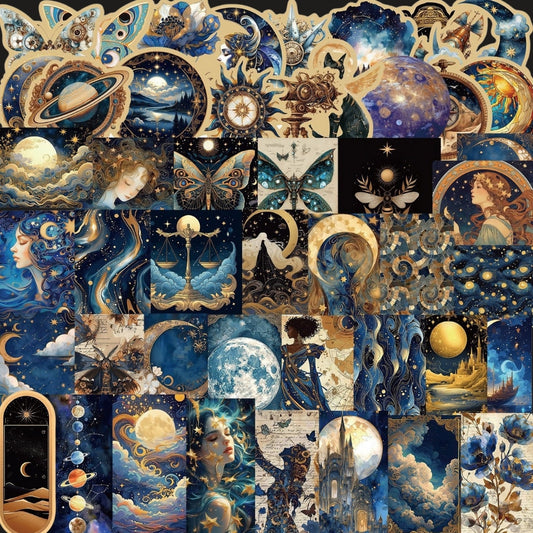 50 Pcs Vinyl Galaxy Stickers