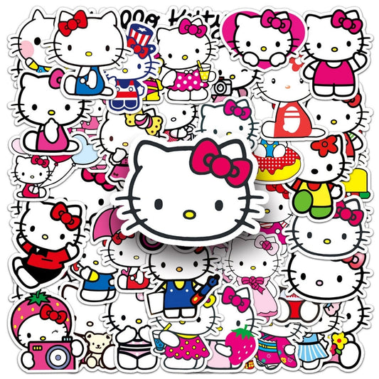 50 Pcs Vinyl Kitty Cat Stickers