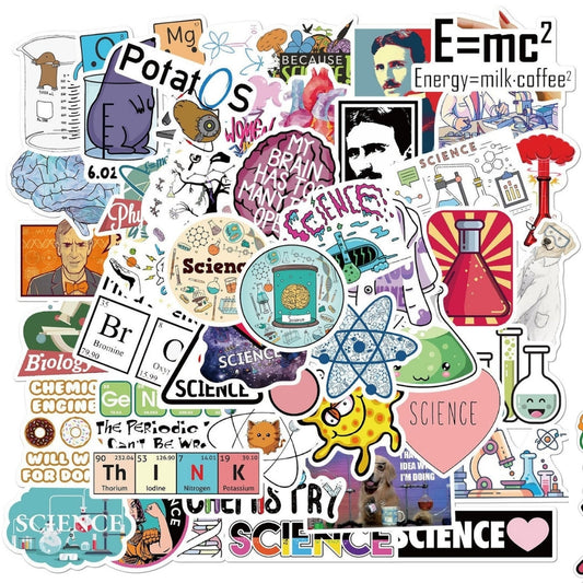50 Pcs Vinyl Science Lab Stickers