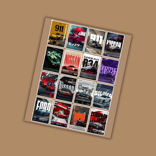 JDM Legends Poster Art Mini Stickers