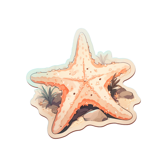 aesthetic beige starfish sticker
