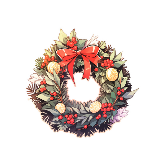 aesthetic christmas wreath sticker