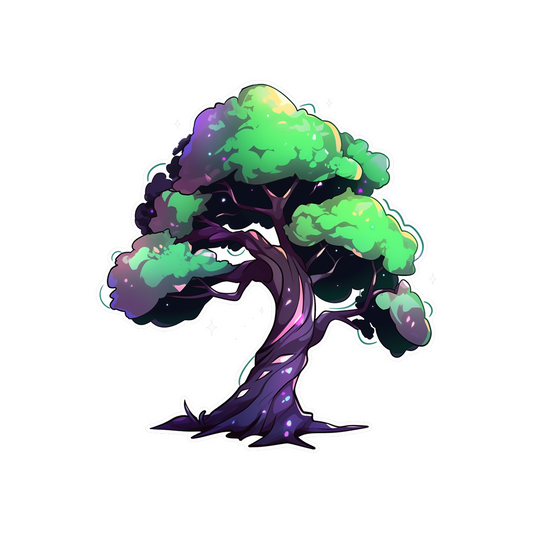 aesthetic curved tree sticker