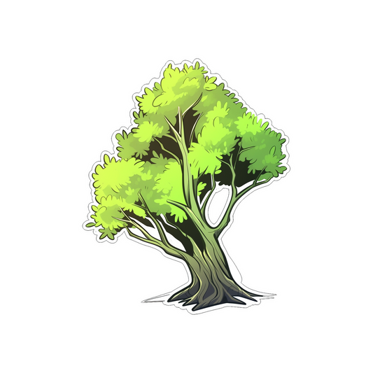 aesthetic green tree cartoon sticker