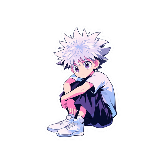 aesthetic killua zoldyck sitting sticker
