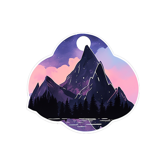 aesthetic night mountains sticker