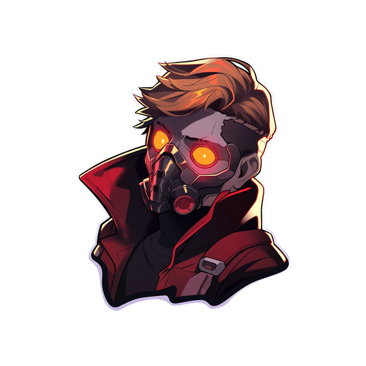aesthetic star lord in mask marvel sticker