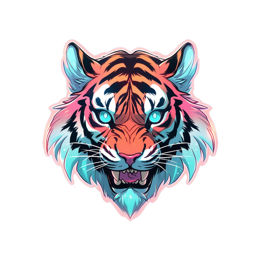 aesthetic tiger head pastel sticker