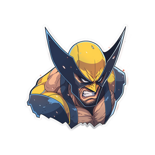 angry wolverine x men sticker