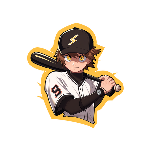 anime guy with baseball bat sticker
