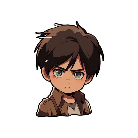 aot serious cute eren yeager kid sticker