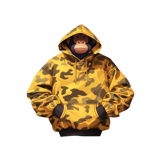 ape in camo hoodie sticker
