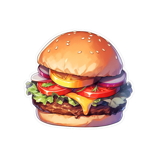 appetizing burger drawn sticker