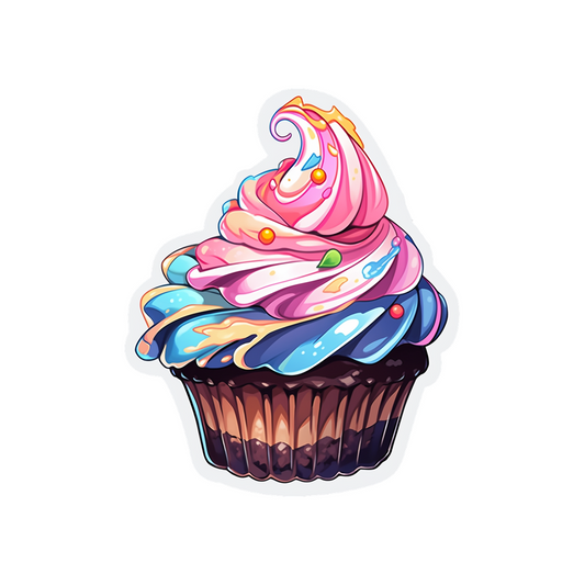 appetizing colorful cupcake sticker