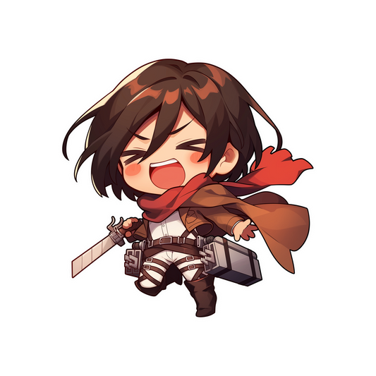attack on titan happy mikasa sticker