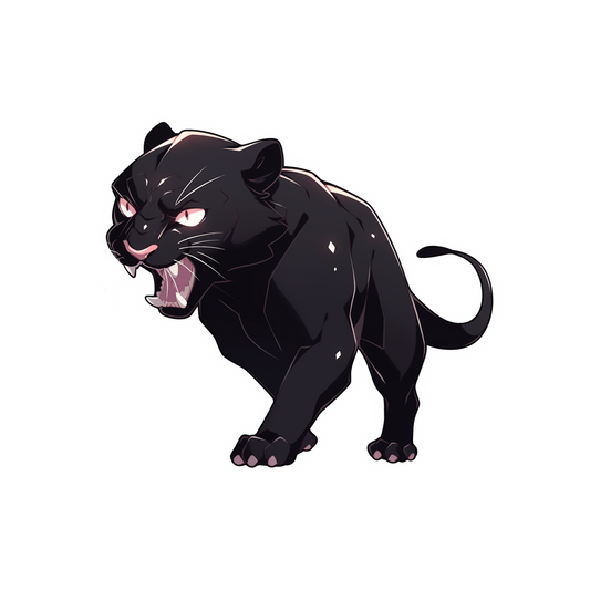 attacking black panther sticker