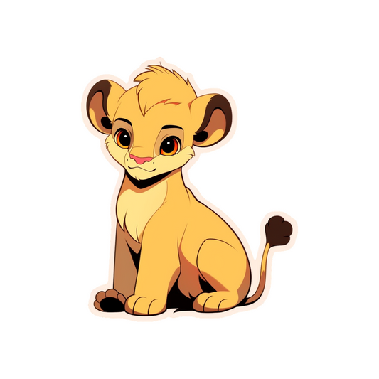 baby lion cartoon sticker