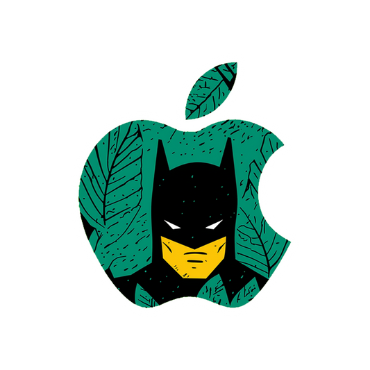 batman apple logo superhero sticker