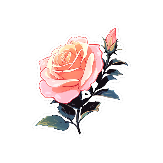 beautiful pink rose aesthetic sticker