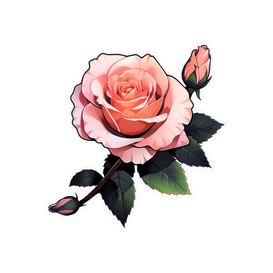 beautiful pink rose sticker