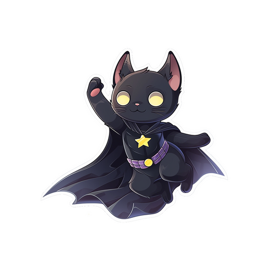 black cat superhero sticker