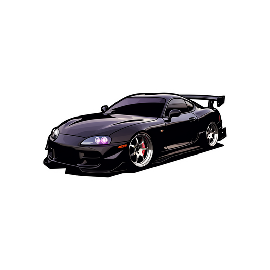 black toyota supra supercar sticker