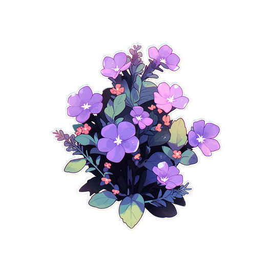 bouquet with purple flowers sticker