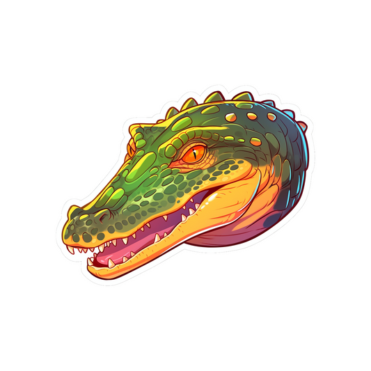 bright crocodile head sticker