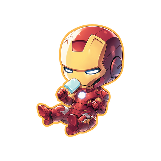 chibi iron man eating ice cream sticker