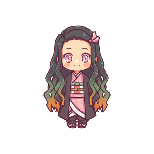 chibi nezuko cute anime sticker