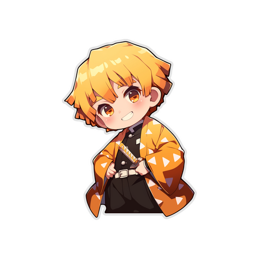 chibi zenitsu agatsuma happy pose sticker