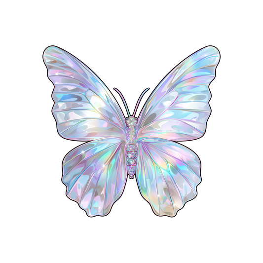 chrome butterfly sticker