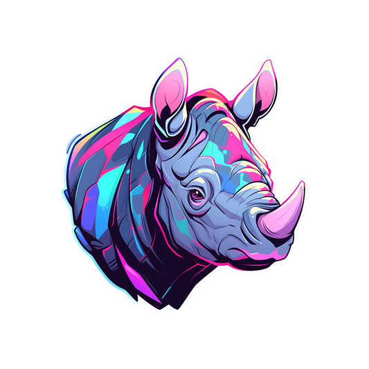 colorful rhino sticker