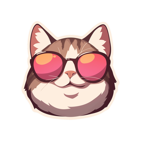 cool cat in sunglasses sticker