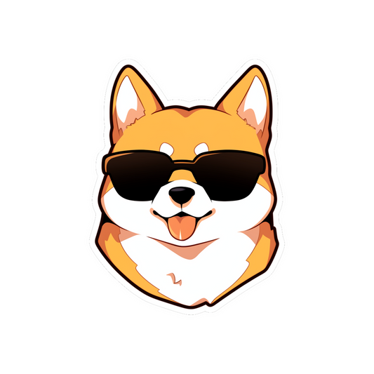 cool dog with glasses sticker