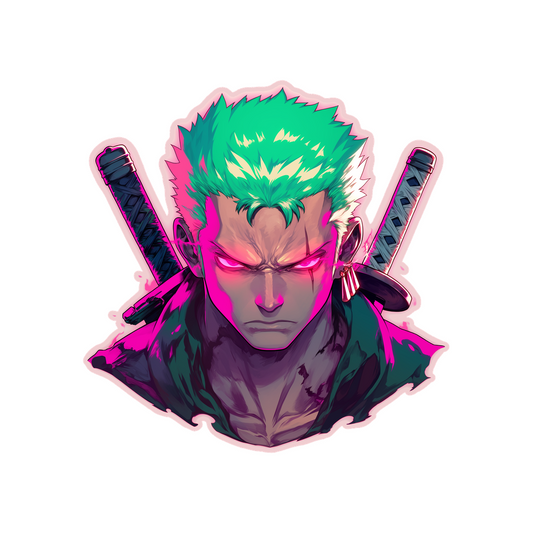 cool zoro glowing eyes anime sticker