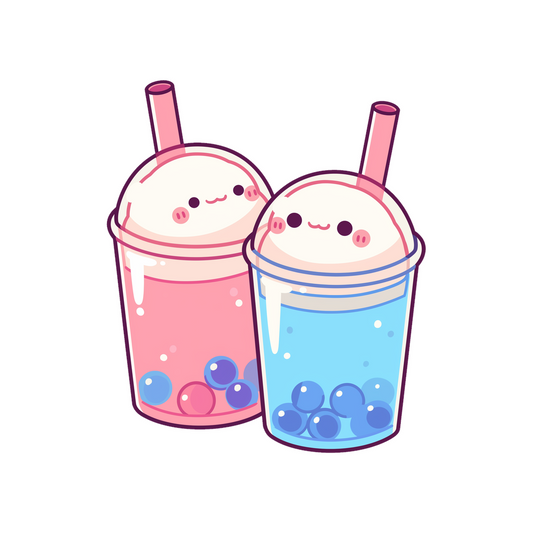 cute boba tea duo sticker