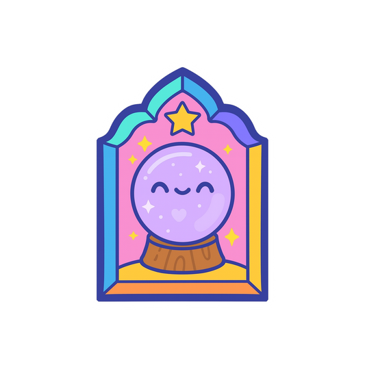 cute crystal ball fortune sticker