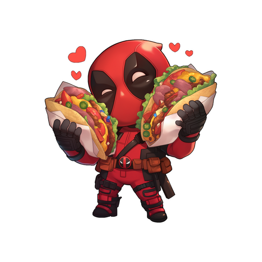 cute deadpool taco lover sticker