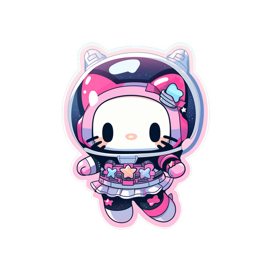 cute hello kitty in space suit sticker