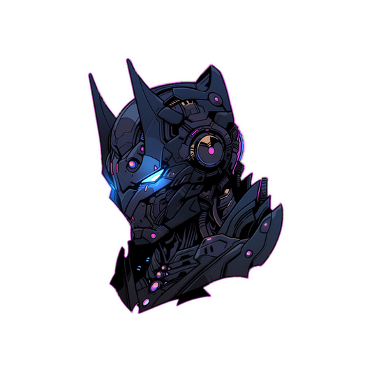 cyber batman head pink stroke sticker