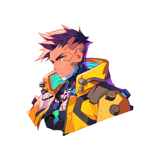 cyberpunk edgerunners neon warrior sticker