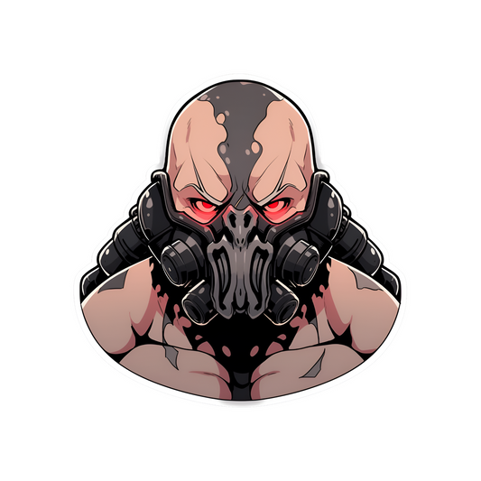 dc comics bane with red eyes sticker