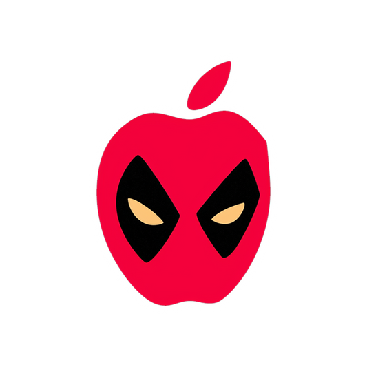 deadpool apple logo superhero parody sticker