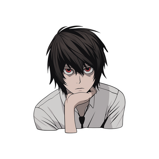 death note l with red eyes sticker