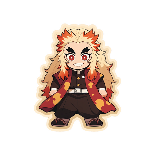 demon slayer cute happy rengoku sticker