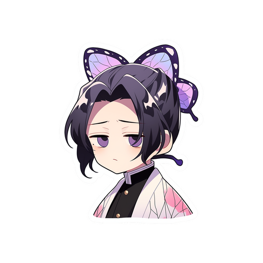 demon slayer cute sad shinobu kocho sticker